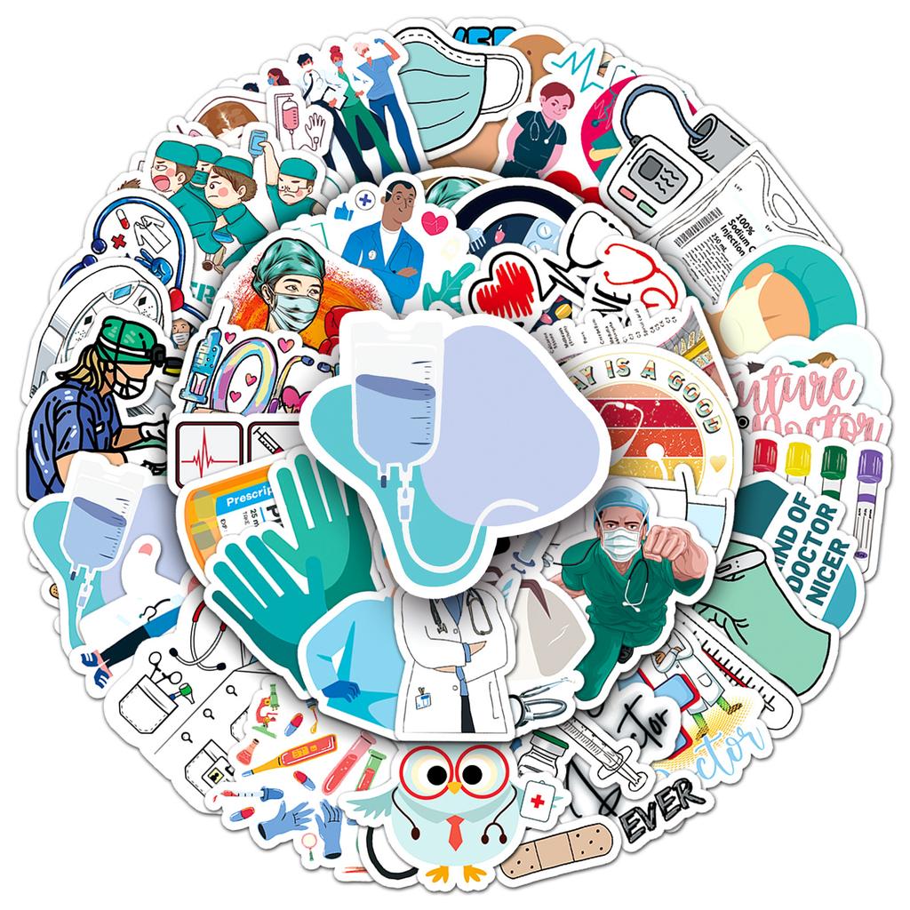50 ks/sada mini samolepek doktor & sestra