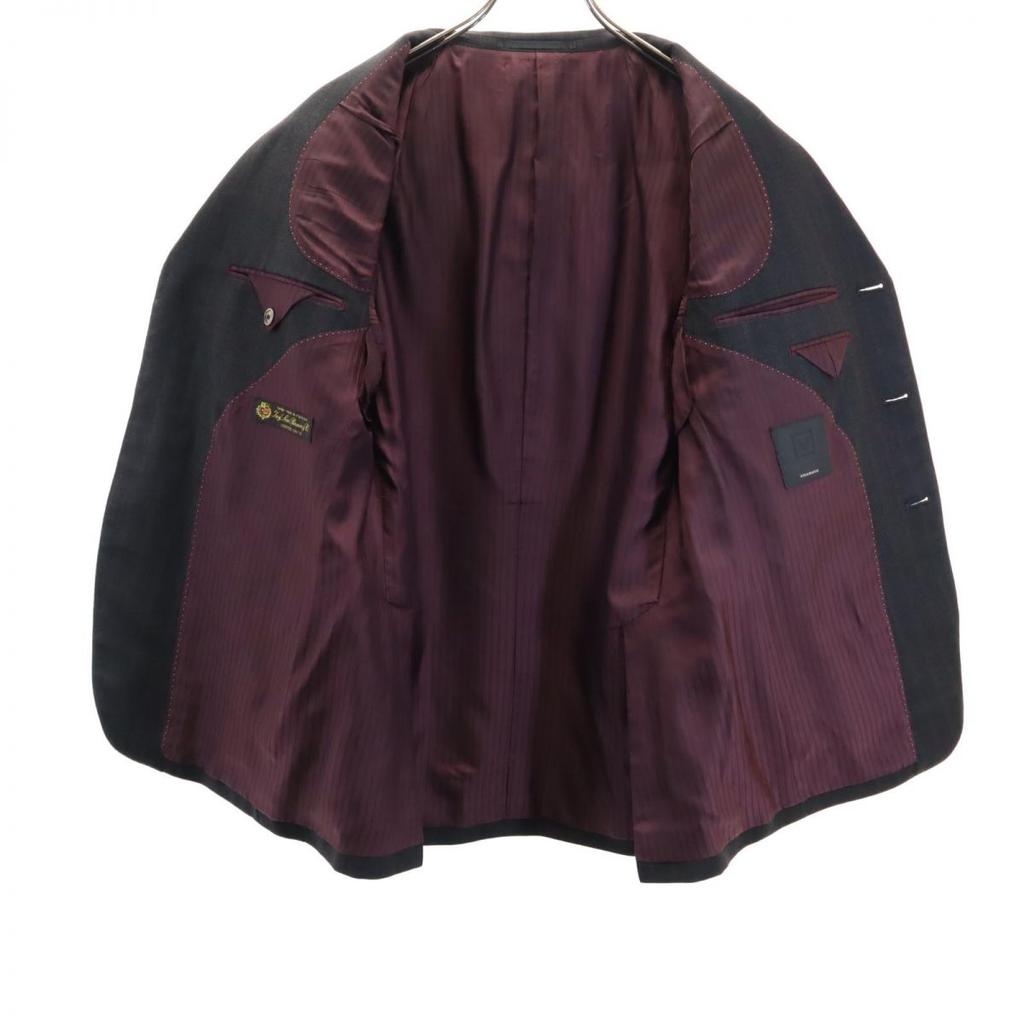 VISARUNO Made In Japan Wool Striped Pattern Suit Setup Upper 4M/lower 82 Men's Used