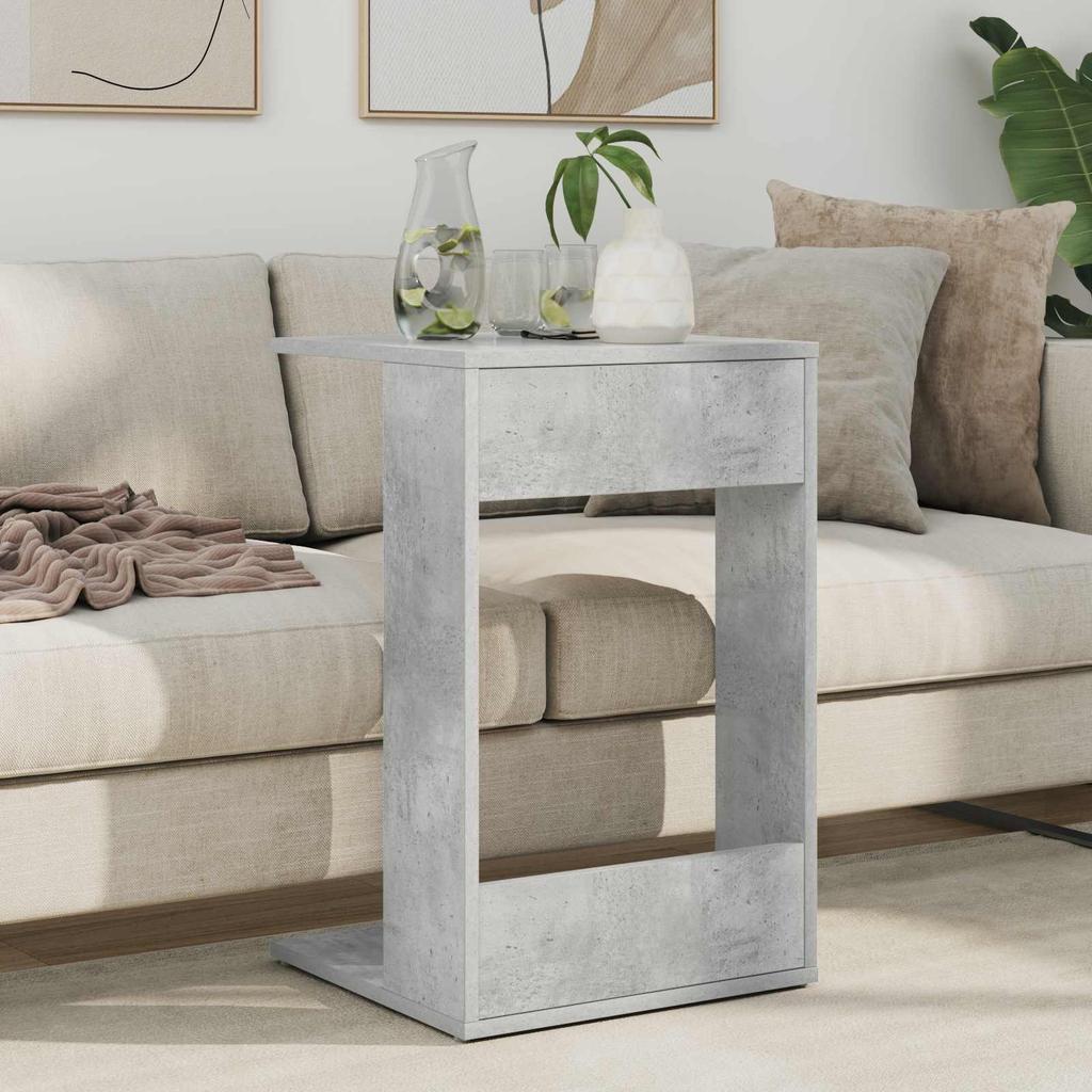 Side Table Concrete Grey 40 x 38 x 62.5 cm Particleboard