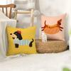 Cute Dachshund Cushion Cover Plush Fabric Soft Double-Sided Printed Sofa Warm Winter Home Child Gift Pillow Case