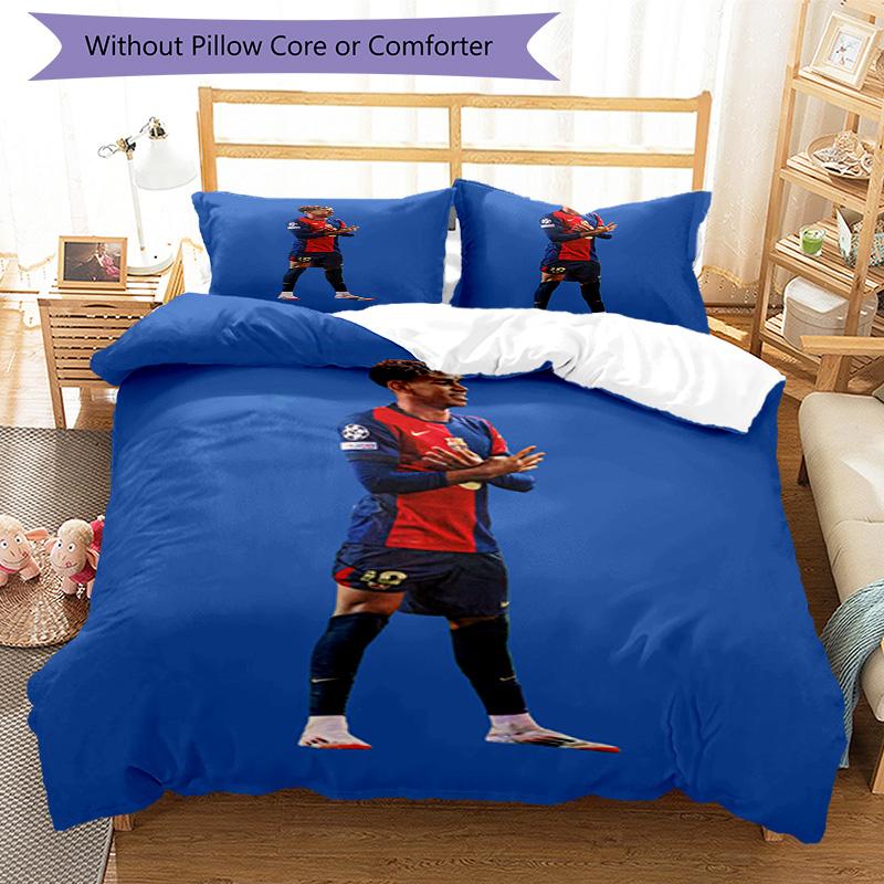 Lamine Yamal Spanish Football Player Bedding Set,Premium Bed Linen for Bedroom Home Decoration,Perfect Collectible Gift for Messi Fans,Easy Care Duvet