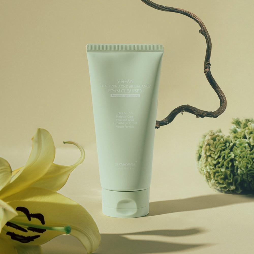 Dermashare Vegan Tea Tree Acne Functional Acne PH Balance Mildly Acidic Foam Cleanser, 2 pieces, 150ml