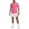 Nike Dri-Fit Logo Print Pullover V-Neck Short Sleeve T-Shirt Men Tops Pink FD5409-629