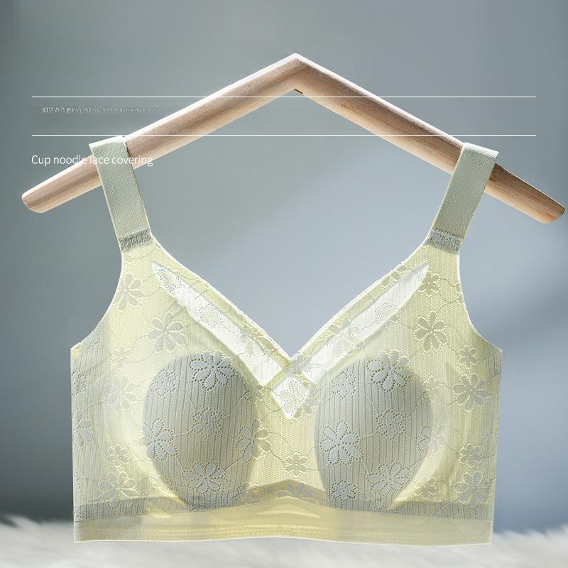 Rabbit Ear Lingerie for Women Thin and Breathable Gathered Bra Gathered Bra Double Breasted Bra No Steel Rims Plus Size Bra