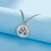 Tree of Life Clear Zircon Round Pendant Necklace Women Stainless Steel Gold Color Neck Chains Luxury Jewelry Wedding Gift
