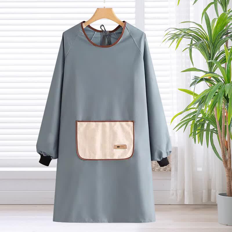 KINTHERI Waterproof Oil-Proof Long-Sleeved Apron