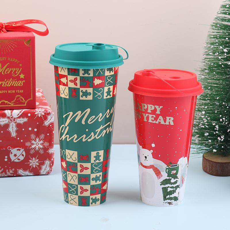 Cute Cartoon Christmas Gift Pp Plastic Mug Household Water Cup Office Cup Companion Gift Coffee Cup Birthday New Year Gift