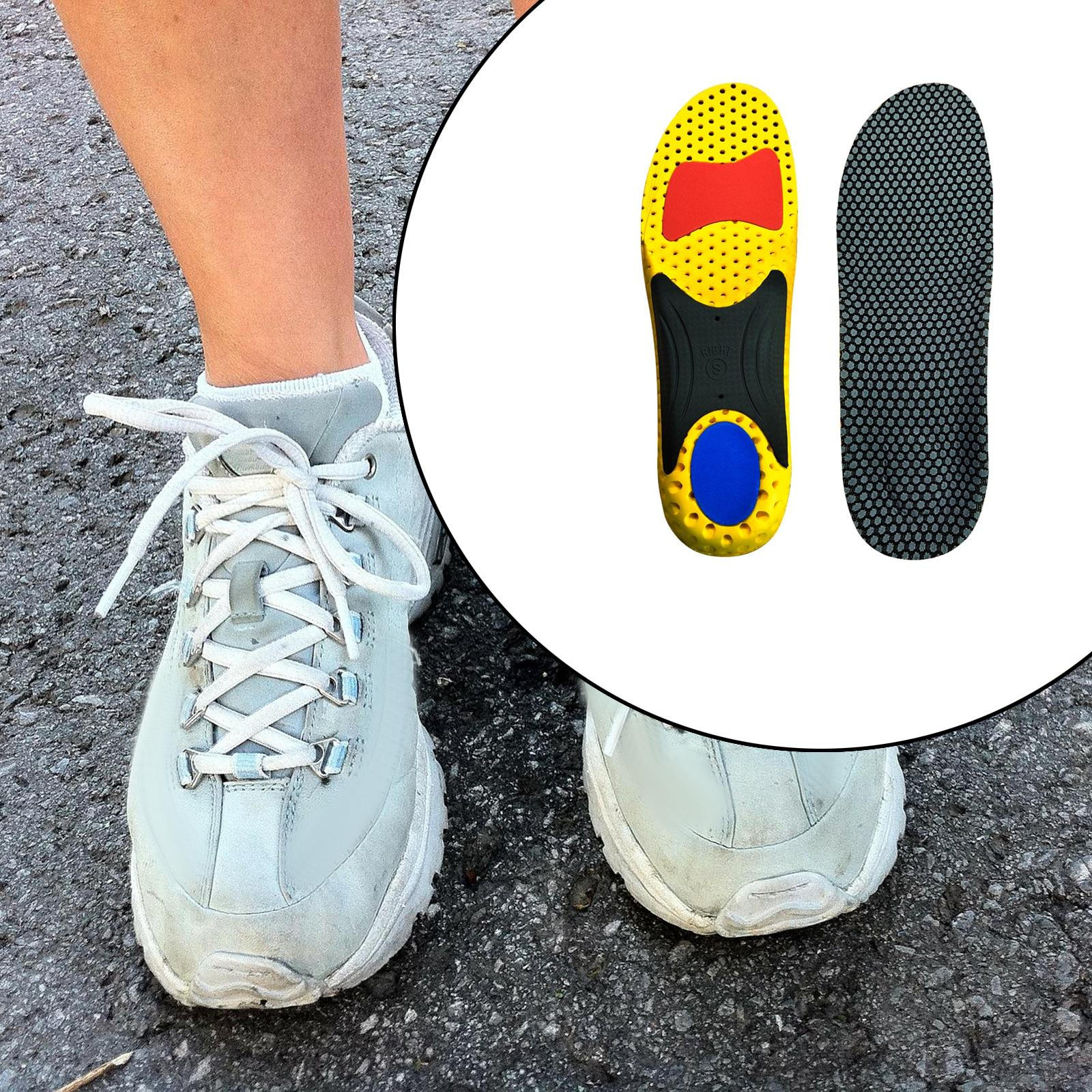 

1 Pair High Arch Support Shoe Athletic s Shock Absorption Inserts for Feet Men and Women S_Multicolor