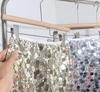 High-End Sequin A-Line Mini Skirt with Anti-Exposure Lining, High Waist, and Slim Fit