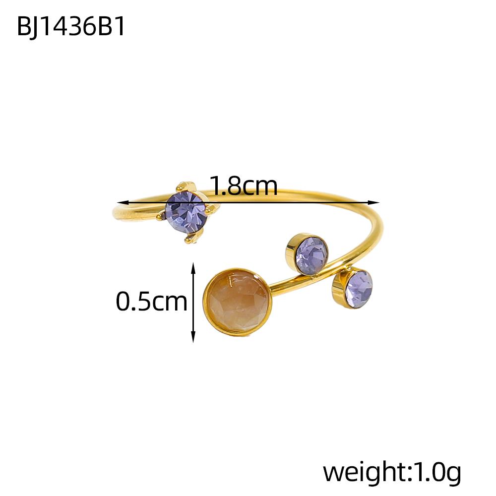 CARLIDANA Minimalist Colourful Cubic Zircon Rings Jewelry Stainless Steel Gold Plated Hot Sale Heart Star Open Rings for Women
