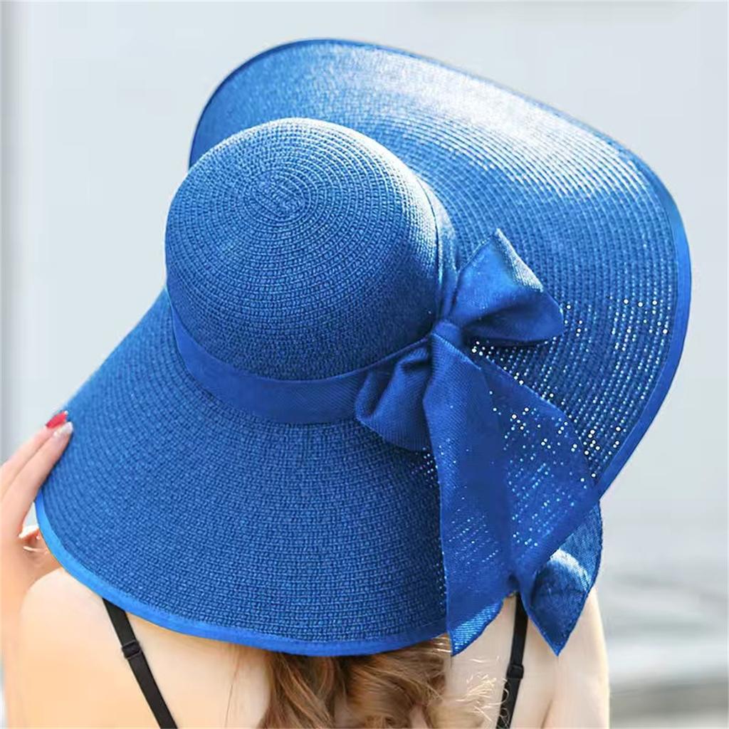 Temperament All-match Beach Straw Hat Women's Summer Seaside Travel Large Brim Sun Protection Vacation All-match Large Brim Sun