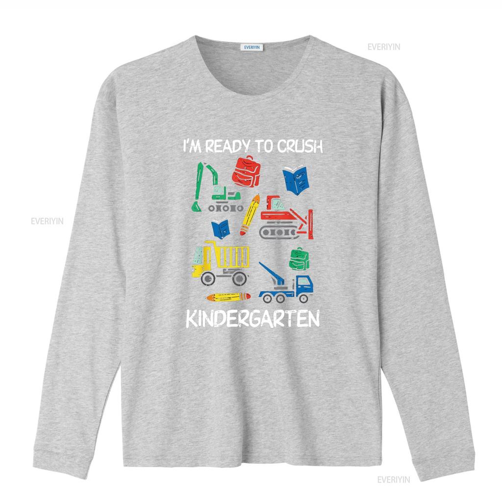 Construction Trucks Im Ready To Crush Kindergarten Boys Kids T Shirt Vintage Washed Graphic Comfortable Stretched Slightly