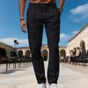 Men's Solid Color Straight Leg Plus Size Slim Business Casual Pants