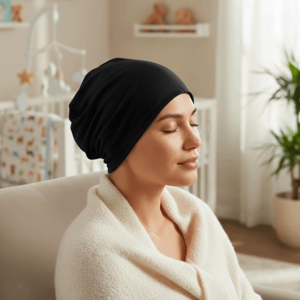 2PCS Lightweight Windproof Confinement Nightcap Breathable Soft Baotou Cap Single Layer Solid Color Slouchy Beanie Running