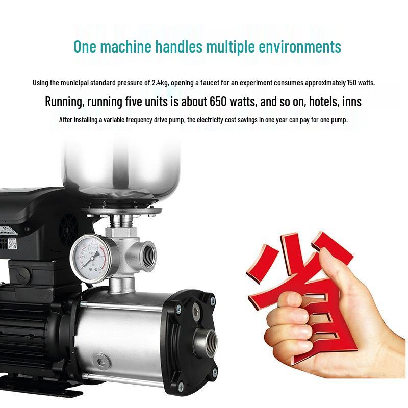 Lingxiao 304 Stainless Steel Variable Frequency Booster Pump - Energy-Saving, Fully Automatic, Constant Pressure for Home & Commercial Use