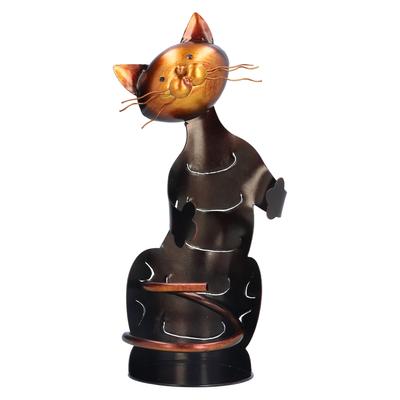 Cat Shaped Wine Rack Metal Sculpture Shelf Practical Sculpture Home Decoration Interior Decoration