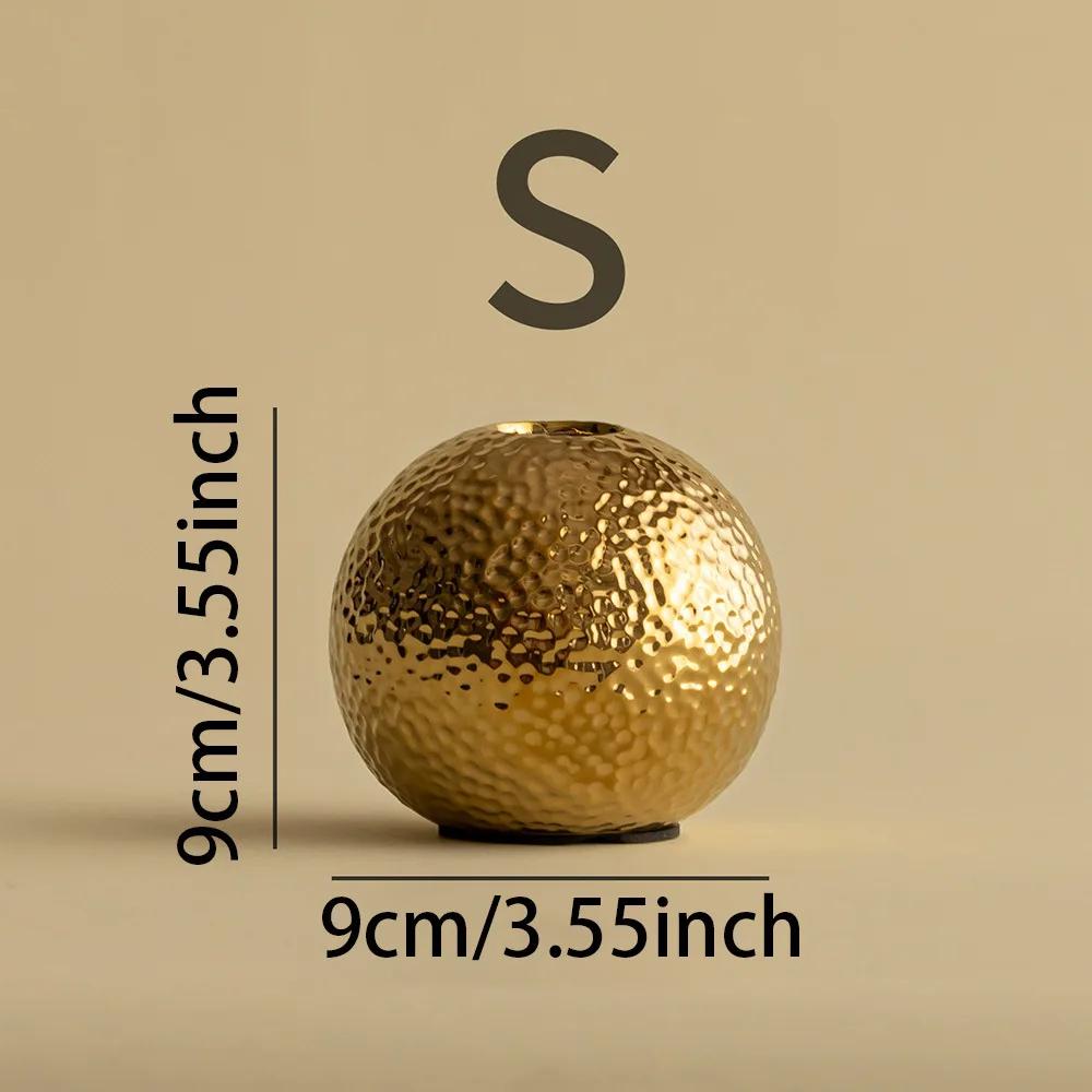 Creative Hammer Pattern Ceramic Vase Round Flower Pots Desk Decoration Flower Arrangement Floral Vases Room Aesthetic Decor