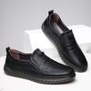 Leather Shoes Men's Spring New Soft-soled Breathable Casual Beef Tendon Sole Non-slip Men's Driving Father Shoes