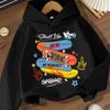 Kids Skateboard Hoodie Graffiti Graphic Print Pullover Sweatshirt Boys Girls Streetwear Cartoon Casual Hooded Top Autumn Winter