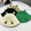 Summer Parent Kid Frog Bucket Hat Outdoor Children's Sunscreen Caps Cartoon Cute Panama Cap Adult Funny Cotton Fisherman Hats