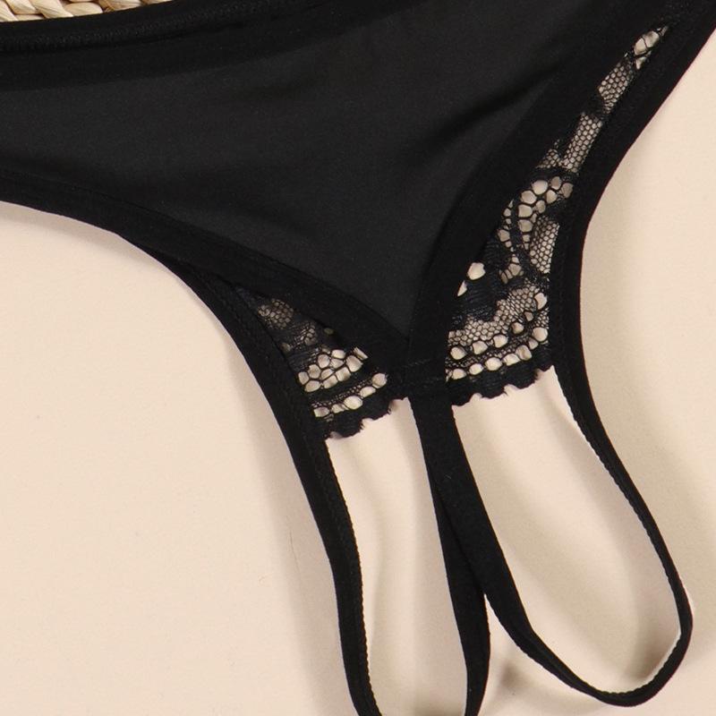 Sexy Women's Bra Panties Lace Set with Leg Rings Neck Rings Sex Underwear