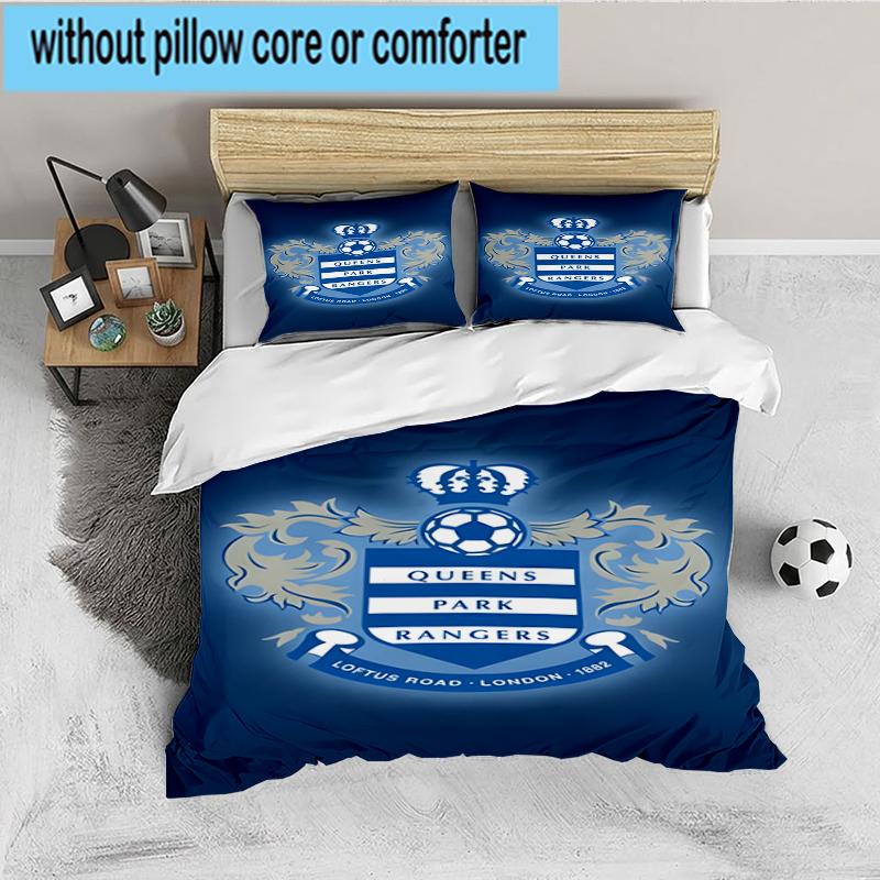 3PCS Queens Crest Football Bedding set,Ideal For1pc Duvet Cover And 2pcs Pillowcases Perfect for Christmas gift,Ideal for Bedroom, Dormitory