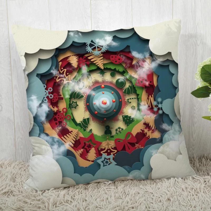 Custom Decorative Pillowcase Christmas Square Zippered Pillow Cover 35X35,40x40,45x45cm(One Side)