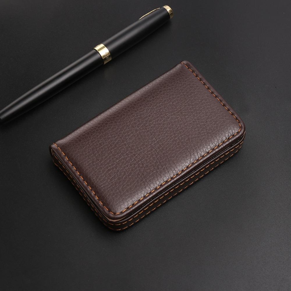 PU Leather Card Holder Business Name Card Pocket Top Card Case  Gift