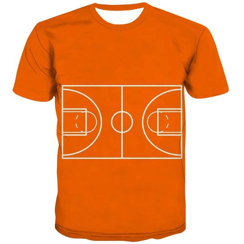 Basketball Sports T-shirt 3D Print Playground Outdoor Round Neck T Shirts Daily Casual Fashion Hobbies Cool Pattern Tee Tops