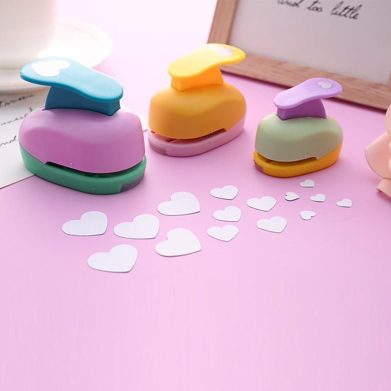 Random Color Heart Punch 9/16/25mm DIY Craft Hole Puncher for Scrapbooking Punches Maker Kids Scrapbook Paper Cutter Embossing.