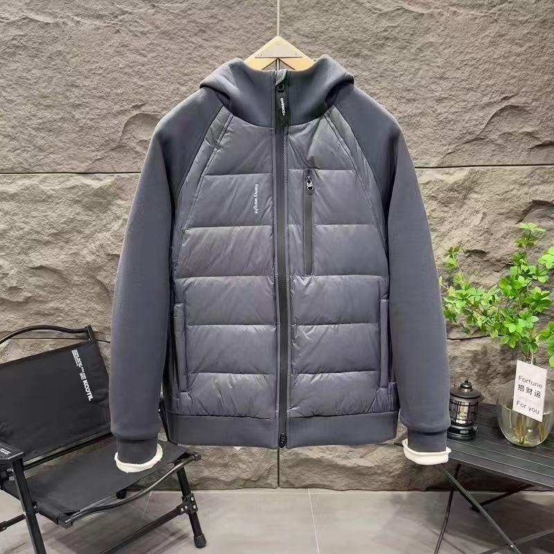 

Мужская зимняя роскошная пуховая куртка с капюшоном - Модный и универсальный дизайн XXL (for 140-155 jin) светло-серый