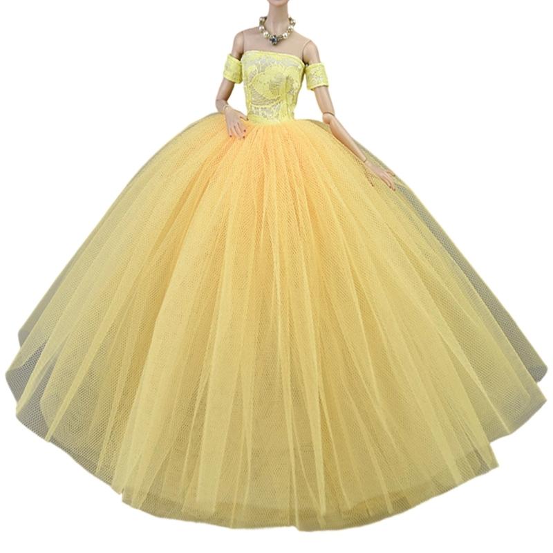 Robe bouffante élégante à manches pour poupées de 6 pouces Vêtements Robe de mariée avec coutures détaillées Pour exposition et collection