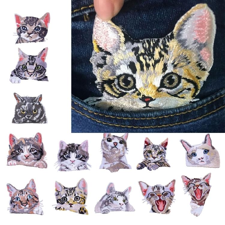 Trendy Cats Pattern Patches Personality Clothes Heat Transfer Appliques for Creative Craft Projects