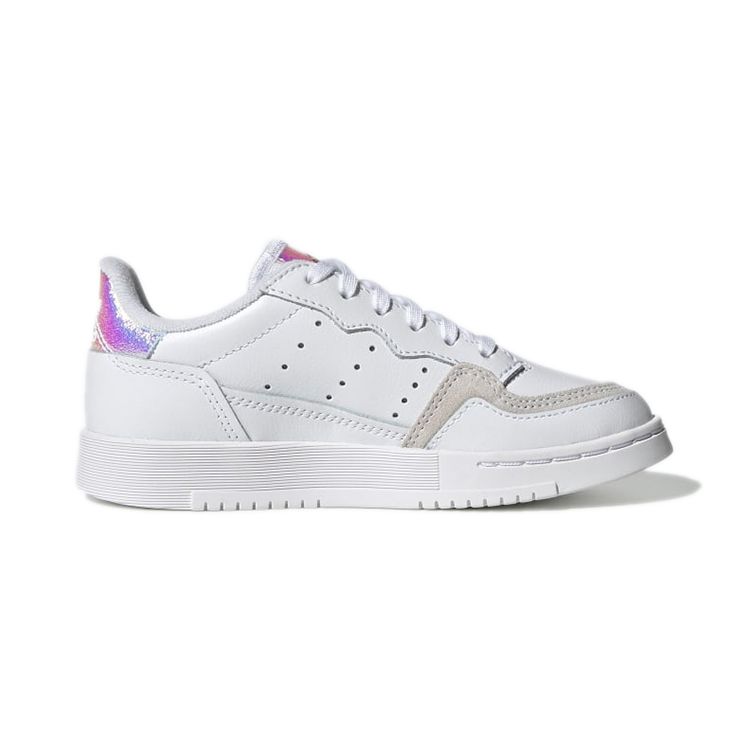 Adidas Originals Super Court Casual Slip-Resistant Shock Absorbing Durable Support Low-Top Kids Sneakers Kids Sneakers White Gray EG9080