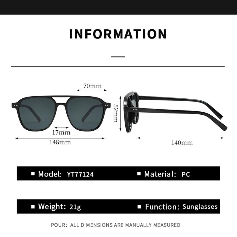 2PACK Fashion Double Bridges Pilot Women Sunglasses Retro Rivets Men Trending Gradient Sun Glasses Shades UV400