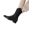 Skinny Pointed Cowboy Boots Women's New Boots Thick Heel Medium Tube Martin Boots Retro Brown Knight Boots
