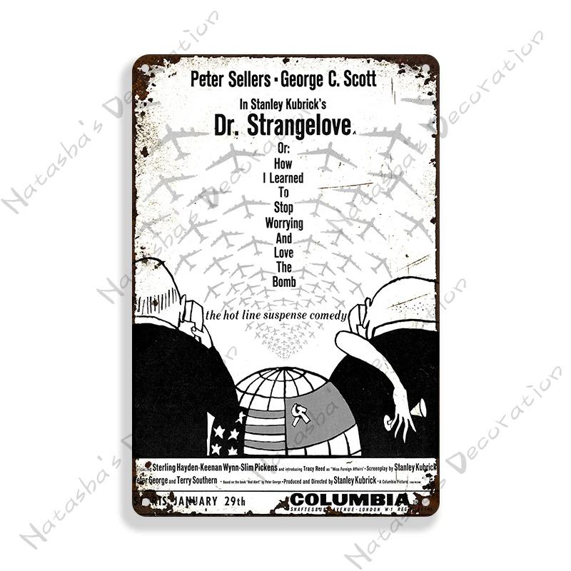 British Movie Poster Dr. Strangelove Metal Sign Retro Metal Poster Home Cafe Club Shop Home Bar Metal Plaque Industrial Decor