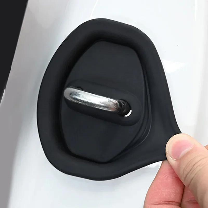 4pcs Silicone Car Door Lock Buckle Anti-collision Protective Cover For BYD Atto 3 Dolphin Seal Seagull Destroyer 05 Frigate 05 S