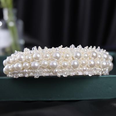 White Imitation Pearl Headband for Parties, Banquets, and Daily Wear, Women's Hair Accessory