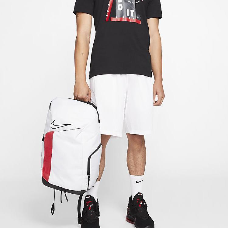 Nike Elite Pro Large Capacity Splicing Design Polyester Basketball Backpack Unisex Backpack White BA6164-100