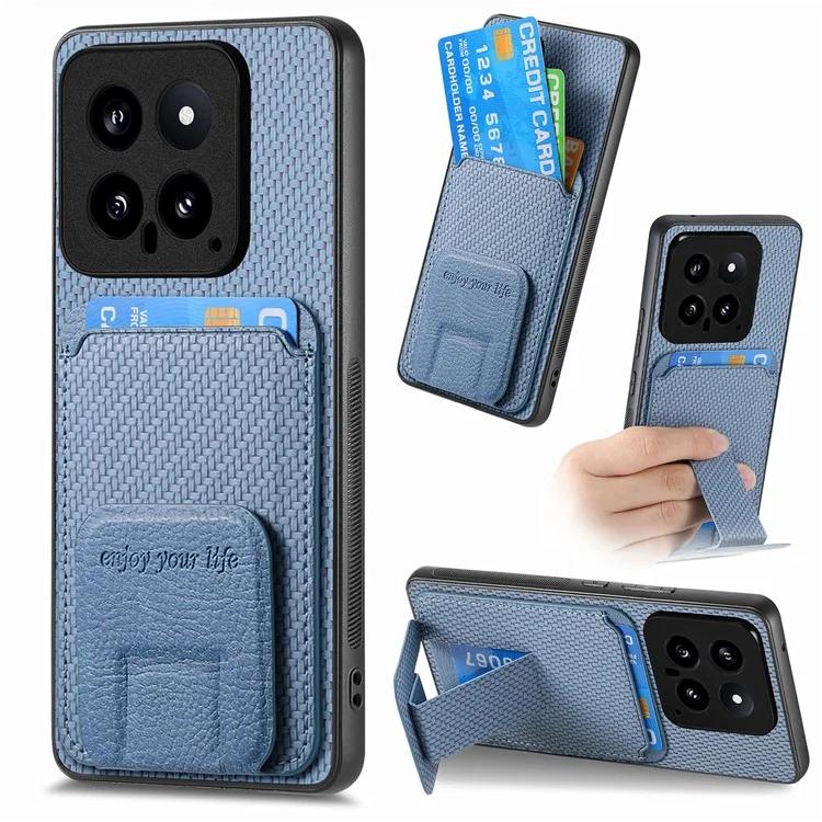 

C1-11 для Xiaomi 14 Kickstand Case ТПУ с кожаным покрытием и слотами для карт