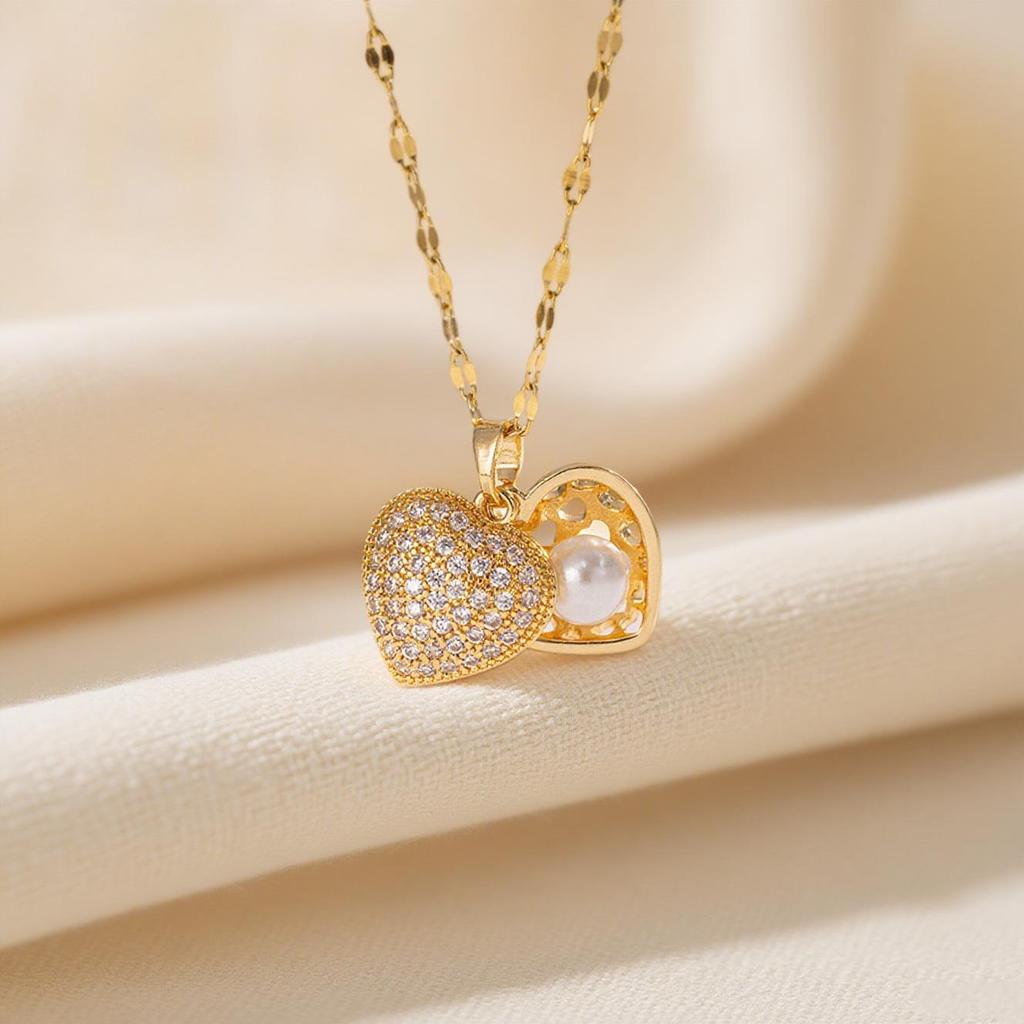 Elegant Light Luxury Zircon Necklace for Women - Gold-Plated, Simple Clavicle Chain