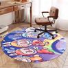 Labubu Pattern Round Rug, Indoor/Outdoor Mat, for Picnic, Gameroom, Bedroom, Office, Living Room, Home Decor Carpet, Birthday Gift