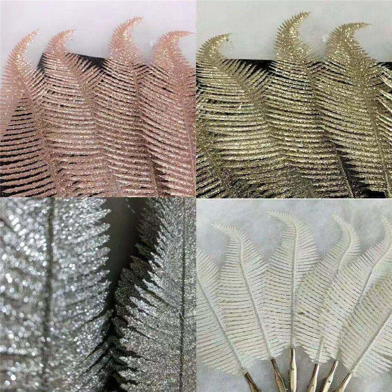 X6 Christmas Tree Decoration Clip On Feather Glitter Baubles Xmas Ornament 22cm