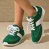 Fashion Women's Contrast Color Platform Sneakers Fashion Non Slip Lace Up Sports Shoes for Women Plus Size Lightweight Casual Sneakers