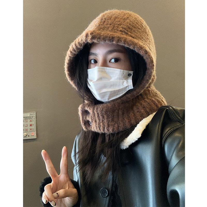 Hat Women'S Scarf Integrated Windproof Neck Cover Warm Cycling Ear Protection Head Hat Women'S Accessories