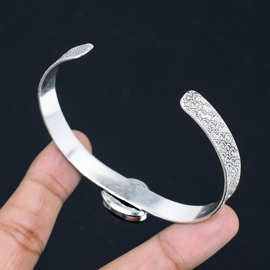 Geschenk für Sie Natürliches Amerikanisches Dichroitisches Glas Armreif Verstellbar 925 Silber