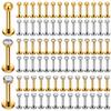 10 Pezzi Titanio F136 18G/16G Filettatura Interna Stud Labret Orecchino Cartilagine CZ Helix Trago Naso Piercing