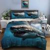 Shark Swimming With Open Jaws Print Soft Comfortable Duvet Cover Bedding Set Included 1*Duvet Cover 2*Pillowcases Luxury Gifts