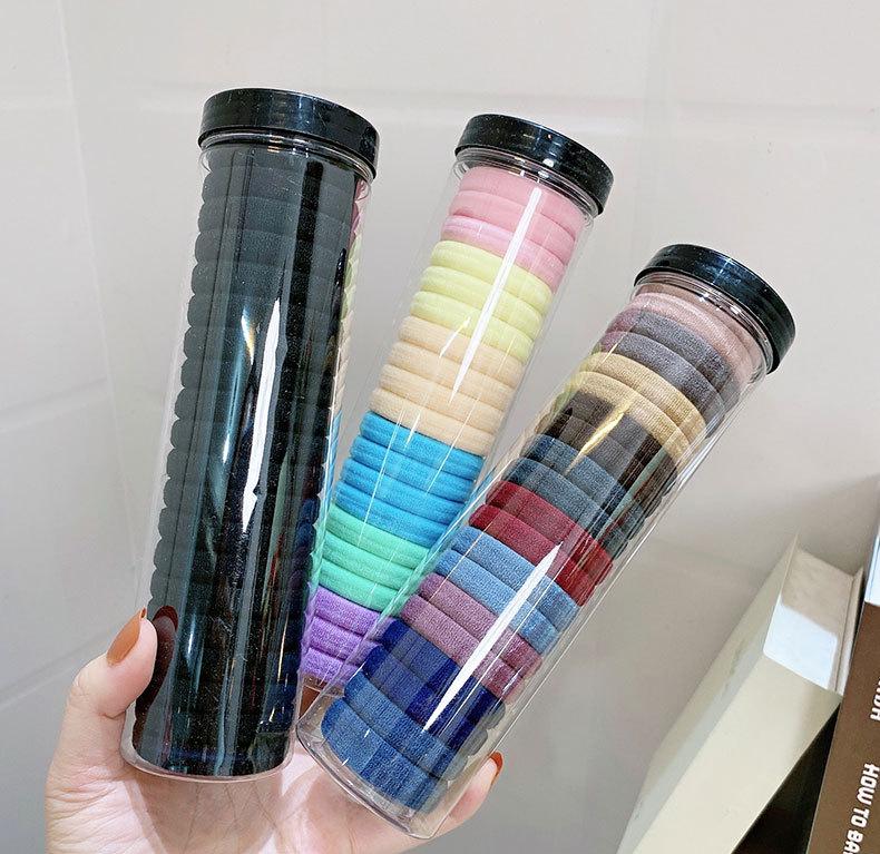 20 Peças de Elástico de Cabelo Simples Coreano Ins Elástico de Cabelo Feminino Alta Elasticidade Durável Espesso Sem Costura Anel de Cabelo